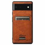 For Google Pixel 6a Suteni H16 Litchi Texture Leather Detachable Wallet Back Phone Case(Khaki)