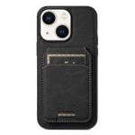 For iPhone 13 Suteni H16 Litchi Texture Leather Detachable Wallet Back Phone Case(Black)