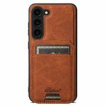 For Samsung Galaxy S23+ 5G Suteni H16 Litchi Texture Leather Detachable Wallet Back Phone Case(Khaki)