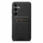 For Samsung Galaxy S25+ 5G Suteni H16 Litchi Texture Leather Detachable Wallet Back Phone Case(Black)