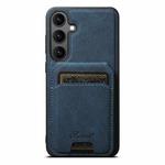 For Samsung Galaxy S25+ 5G Suteni H16 Litchi Texture Leather Detachable Wallet Back Phone Case(Blue)