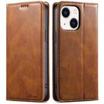 For iPhone 13 Suteni J02 Oil Wax Wallet Leather Phone Case(Brown)