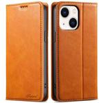 For iPhone 13 Suteni J02 Oil Wax Wallet Leather Phone Case(Khaki)