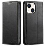 For iPhone 14 Suteni J02 Oil Wax Wallet Leather Phone Case(Black)