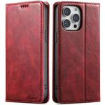 For iPhone 14 Pro Suteni J02 Oil Wax Wallet Leather Phone Case(Red)