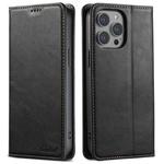 For iPhone 12 Pro Max Suteni J02 Oil Wax Wallet Leather Phone Case(Black)