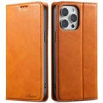 For iPhone 12 Pro Max Suteni J02 Oil Wax Wallet Leather Phone Case(Khaki)