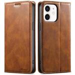 For iPhone 12 mini Suteni J02 Oil Wax Wallet Leather Phone Case(Brown)