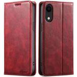 For iPhone XR Suteni J02 Oil Wax Wallet Leather Phone Case(Red)