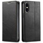 For iPhone XS Max Suteni J02 Oil Wax Wallet Leather Phone Case(Black)