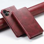 For iPhone 16 Suteni J02 Oil Wax Wallet Leather Phone Case(Red)