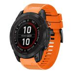 For Garmin Fenix 7X Pro 51mm Quick Release 26mm Silicone Watch Band(Orange)