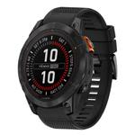 For Garmin Fenix 7X Pro 51mm Quick Release 26mm Silicone Watch Band(Black)