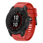 For Garmin Fenix 7X Pro 51mm Quick Release 26mm Silicone Watch Band(Red)