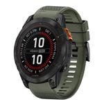 For Garmin Fenix 7X Pro 51mm Quick Release 26mm Silicone Watch Band(Army Green)