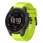For Garmin Epix Pro 51mm Quick Release 26mm Silicone Watch Band(Lime Green)
