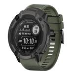 For Garmin Instinct 2X Solar Quick Release 26mm Silicone Watch Band(Army Green)