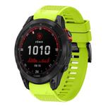For Garmin Fenix 7X Quick Release 26mm Silicone Watch Band(Lime Green)