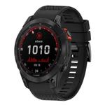 For Garmin Fenix 7X Solar Quick Release 26mm Silicone Watch Band(Black)