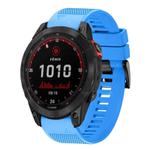 For Garmin Fenix 7X Solar Quick Release 26mm Silicone Watch Band(Sky Blue)