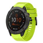 For Garmin Fenix 6X Quick Release 26mm Silicone Watch Band(Lime Green)