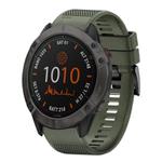 For Garmin Fenix 6X Pro Quick Release 26mm Silicone Watch Band(Army Green)
