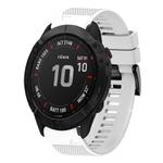 For Garmin Fenix 6X Sapphire Quick Release 26mm Silicone Watch Band(White)