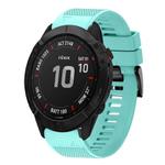 For Garmin Fenix 6X Sapphire Quick Release 26mm Silicone Watch Band(Mint Green)