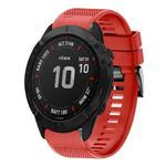For Garmin Fenix 6X Sapphire Quick Release 26mm Silicone Watch Band(Red)