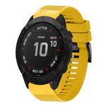 For Garmin Fenix 6X Sapphire Quick Release 26mm Silicone Watch Band(Yellow)