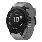 For Garmin Fenix 6X Sapphire Quick Release 26mm Silicone Watch Band(Grey)
