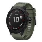 For Garmin Fenix 6X Sapphire Quick Release 26mm Silicone Watch Band(Army Green)