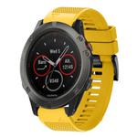 For Garmin Fenix 5X Sapphire Quick Release 26mm Silicone Watch Band(Yellow)