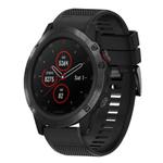 For Garmin Fenix 5X Plus Quick Release 26mm Silicone Watch Band(Black)