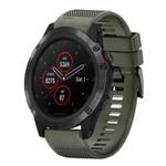 For Garmin Fenix 5X Plus Quick Release 26mm Silicone Watch Band(Army Green)