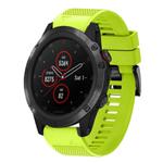 For Garmin Fenix 5X Plus Quick Release 26mm Silicone Watch Band(Lime Green)