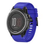 For Garmin Fenix 3 Quick Release 26mm Silicone Watch Band(Dark Blue)