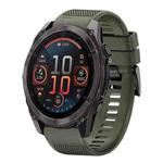 For Garmin Fenix 8 AMOLED 51mm Quick Release 26mm Silicone Watch Band(Army Green)