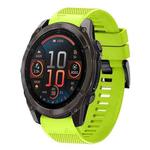 For Garmin Fenix 8 AMOLED 51mm Quick Release 26mm Silicone Watch Band(Lime Green)