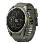 For Garmin Fenix 8 MIP 51mm Quick Release 26mm Silicone Watch Band(Army Green)