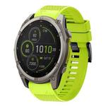 For Garmin Fenix 8 MIP 51mm Quick Release 26mm Silicone Watch Band(Lime Green)