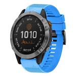 For Garmin Fenix 7 22mm Quick Release Silicone Watch Band(Sky Blue)