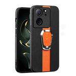 For Xiaomi Redmi K60 Ultra Magnetic Litchi Leather Back Phone Case with Holder(Orange)