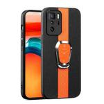 For Xiaomi Redmi Note 10 Pro 5G Magnetic Litchi Leather Back Phone Case with Holder(Orange)