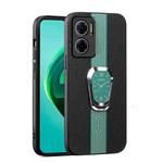 For Xiaomi Redmi Note 11E 5G Magnetic Litchi Leather Back Phone Case with Holder(Green)