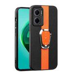 For Xiaomi Redmi Note 11E 5G Magnetic Litchi Leather Back Phone Case with Holder(Orange)