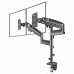 NORTH BAYOU NB H180 FP-2 Laptop Gas Spring Full Motion Dual Arm Clamp 22 - 32 inch LCD TV Monitor Desk Holder