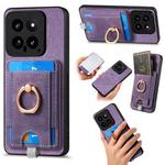 For Xiaomi 14 Retro Splitable Magnetic Card Bag Leather Phone Case(Purple)