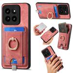 For Xiaomi  14 Pro Retro Splitable Magnetic Card Bag Leather Phone Case(Pink)