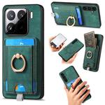 For Xiaomi 15 Retro Splitable Magnetic Card Bag Leather Phone Case(Green)